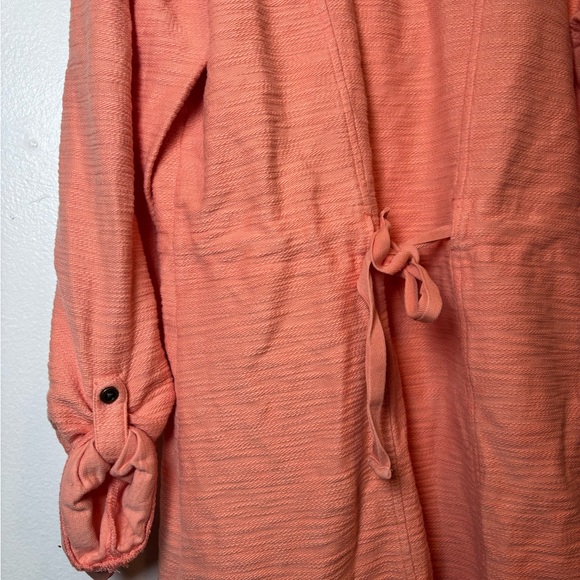 Saturday Sunday Womens Sweatshirt Jacket Orange Peach Long Sleeve Stretch M - Picture 6 of 7
